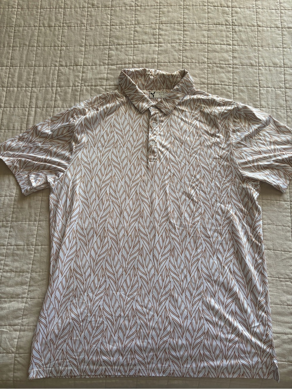 Yala Cream Polo with Brown Leaf-Print